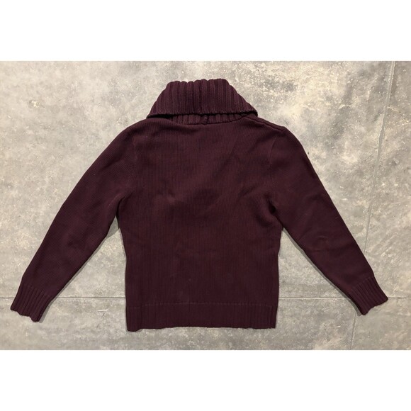 Lauren Ralph Lauren Sweater Womens Medium Purple Knit Long Sleeve Cotton Shawl - Picture 3 of 4